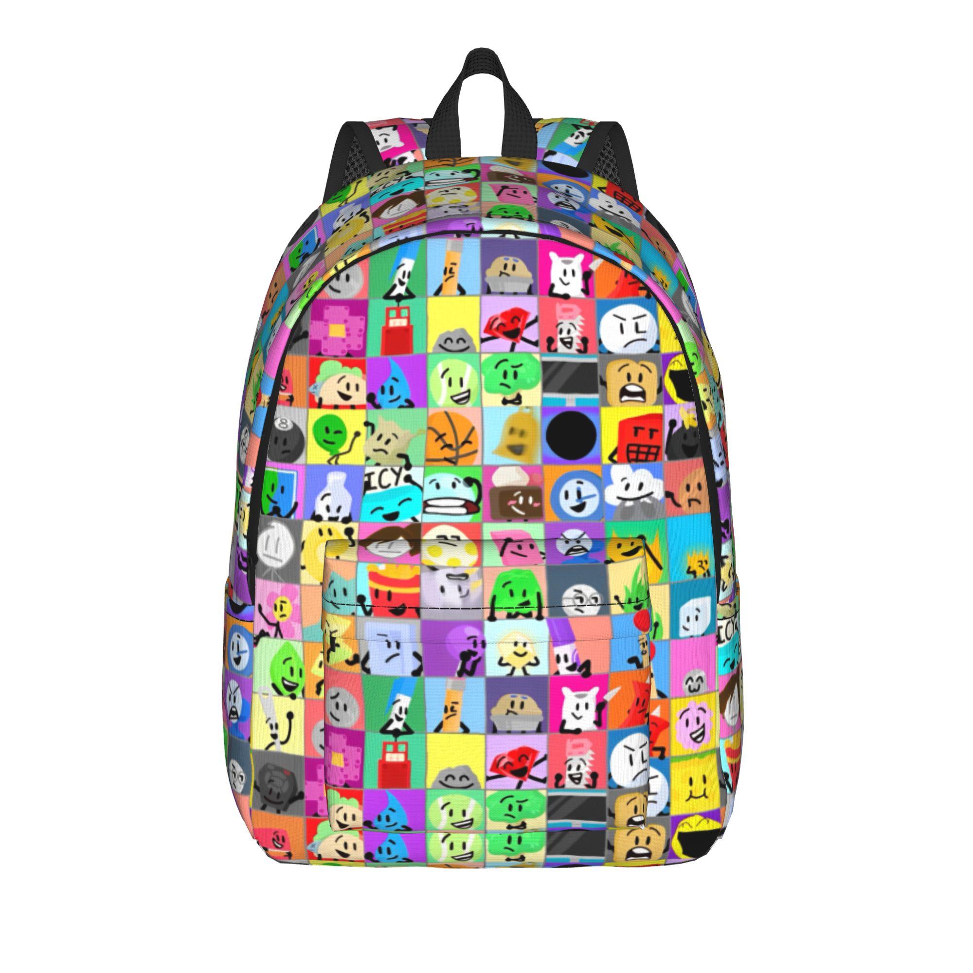 BFDI Geanimeerd Patroon Stijl Dagelijkse Rugzak Sport Hoge School Wandeling Uitje Daypack voor Mannen Vrouwen Laptop Stof Zakken M
