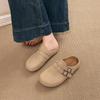 Four Seasons Versatile Retro Women's Outer Wear Inner Height Increase Baotou Half Drag One Pedal Casual Maternity Cool Slippers