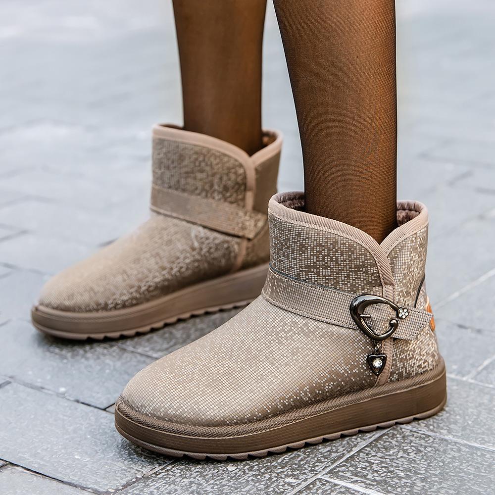 Women's Winter Thickened Padded Waterproof Comfortable Warm Anti-cold -40 ° Lightweight Hiking Waterproof Anti-slip Thick Sole Cushioning Snow Boots