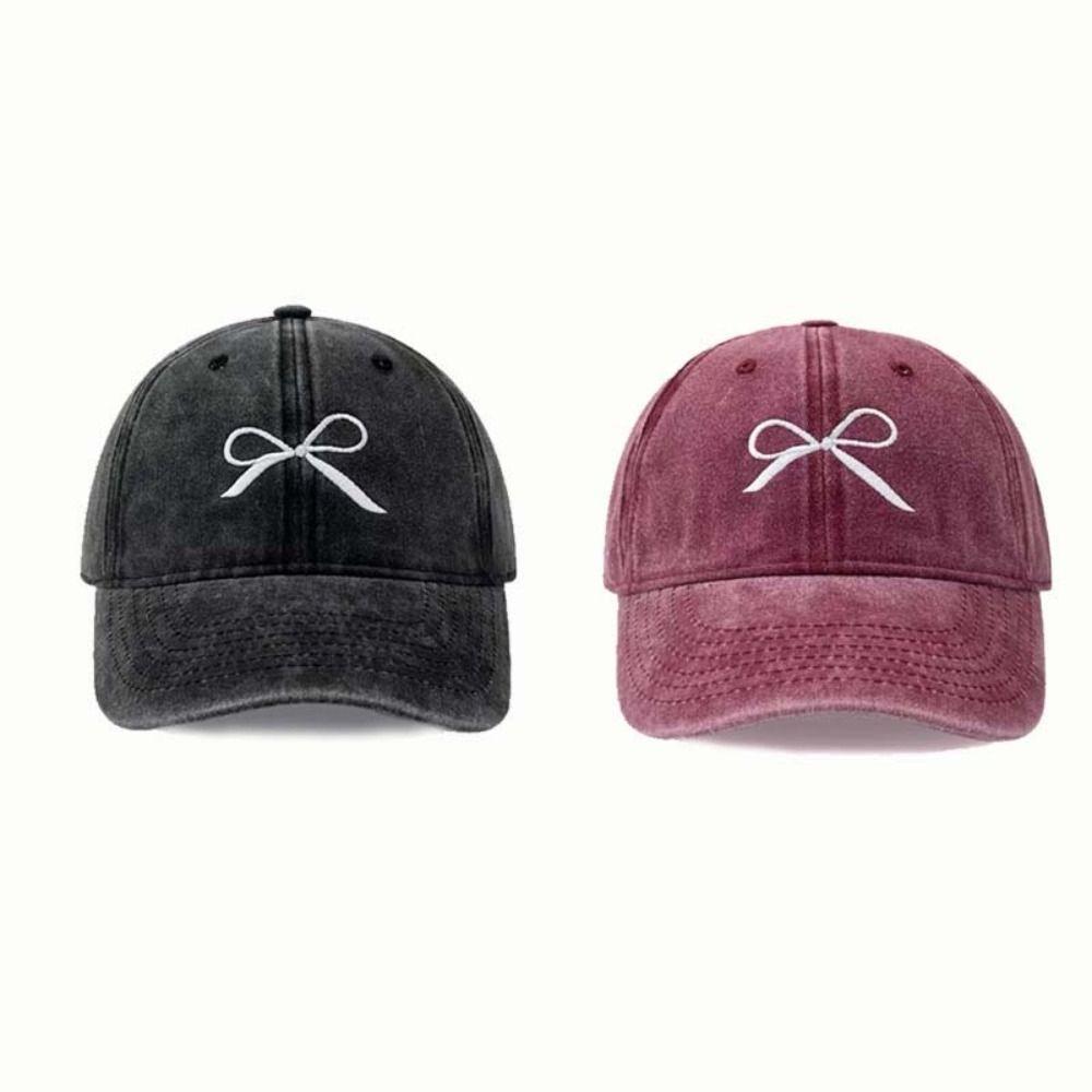Embroidery Embroidery Bow Baseball Cap Cotton Sun Hat Bowknot Baseball Hat Sports