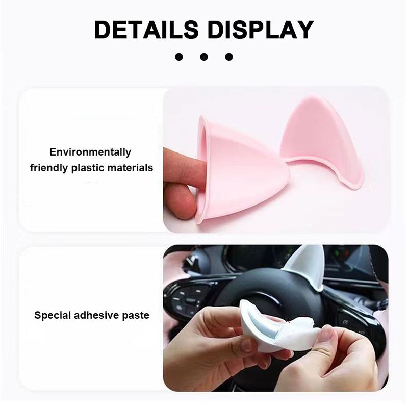SEAMETAL 2Pc Motorcycle Helmet Cat Ears Cute Decoration Style Helmet Universal Accessories