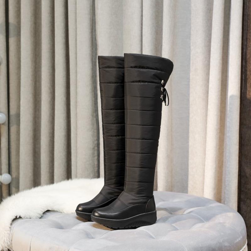 

Зимние утолщенные бархатные ботинки детские на толстой подошве, нескользящие, водонепроницаемые пуховые сапоги для снега, теплые и морозостойкие хлопковые туфли на плоской подошве 40 чёрный