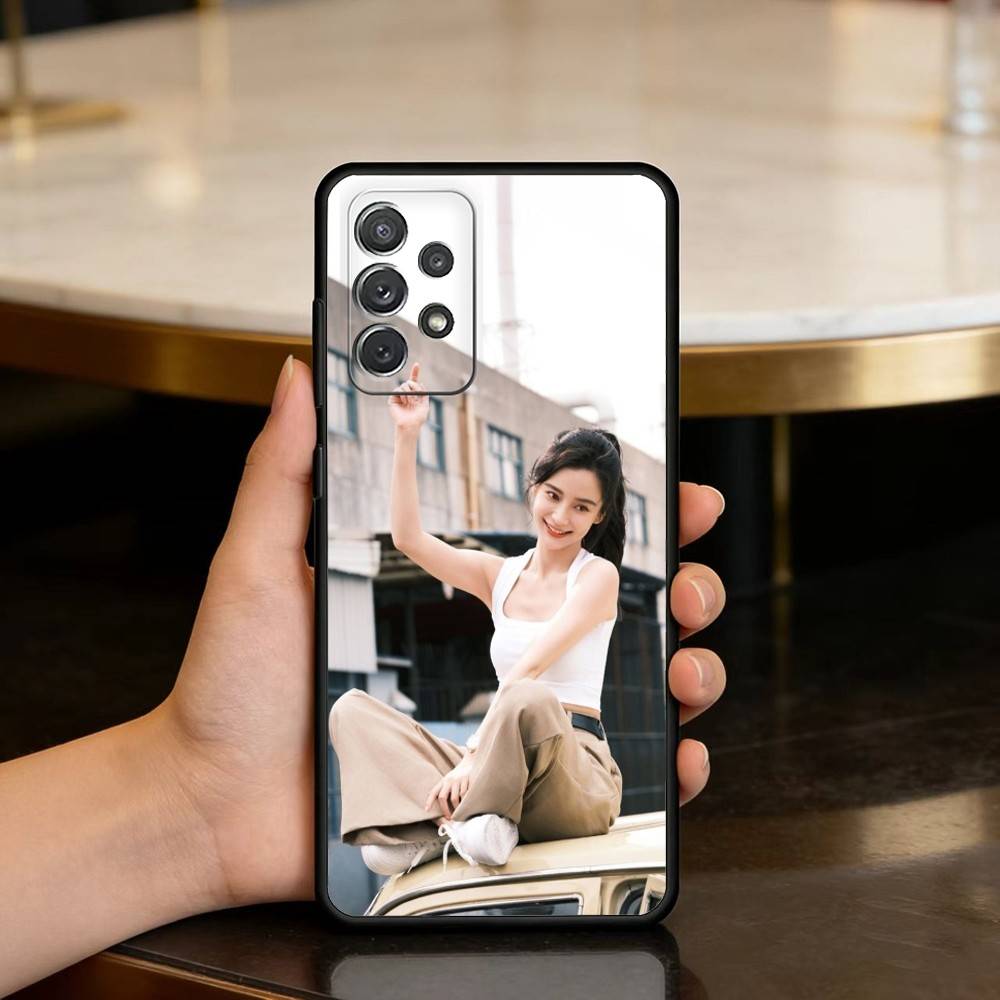 

Actress Angelababy Soft Silicone Black Cover Phone Case For Samsung Galaxy A73,A72,A71,A70,A53,A52,A51 Samsung a50 30s 50s