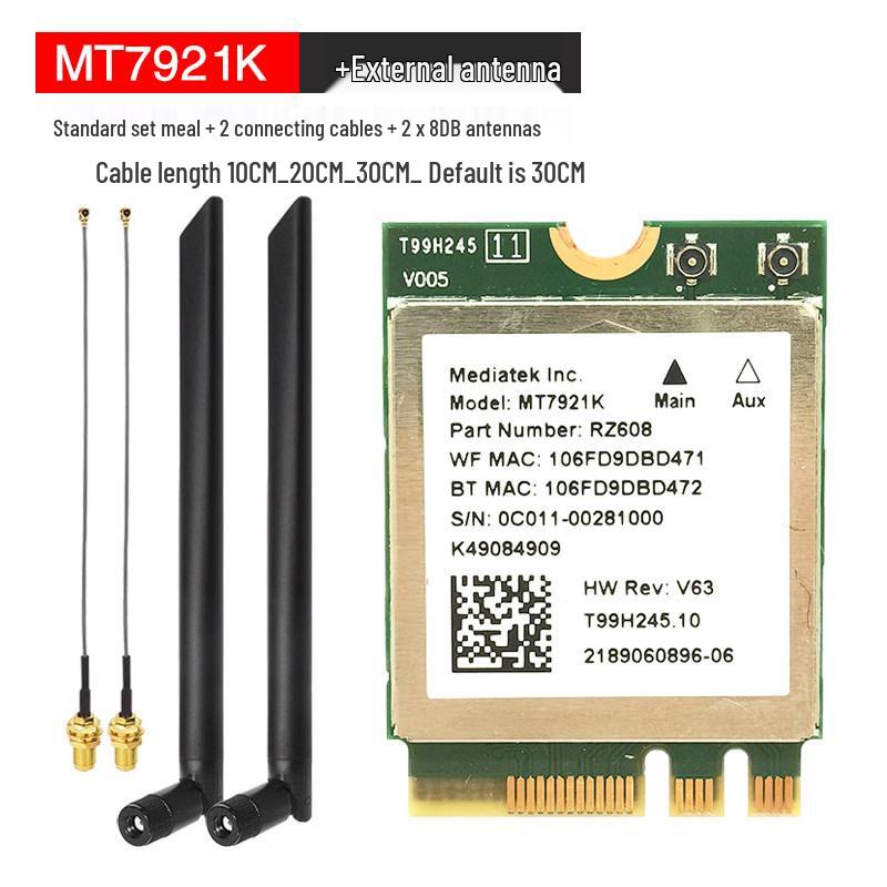 Wi-Fi 6E Dual-Band Bluetooth 5.3 Wireless Network Card (Models: MT7922, MT7921K, MT7902)