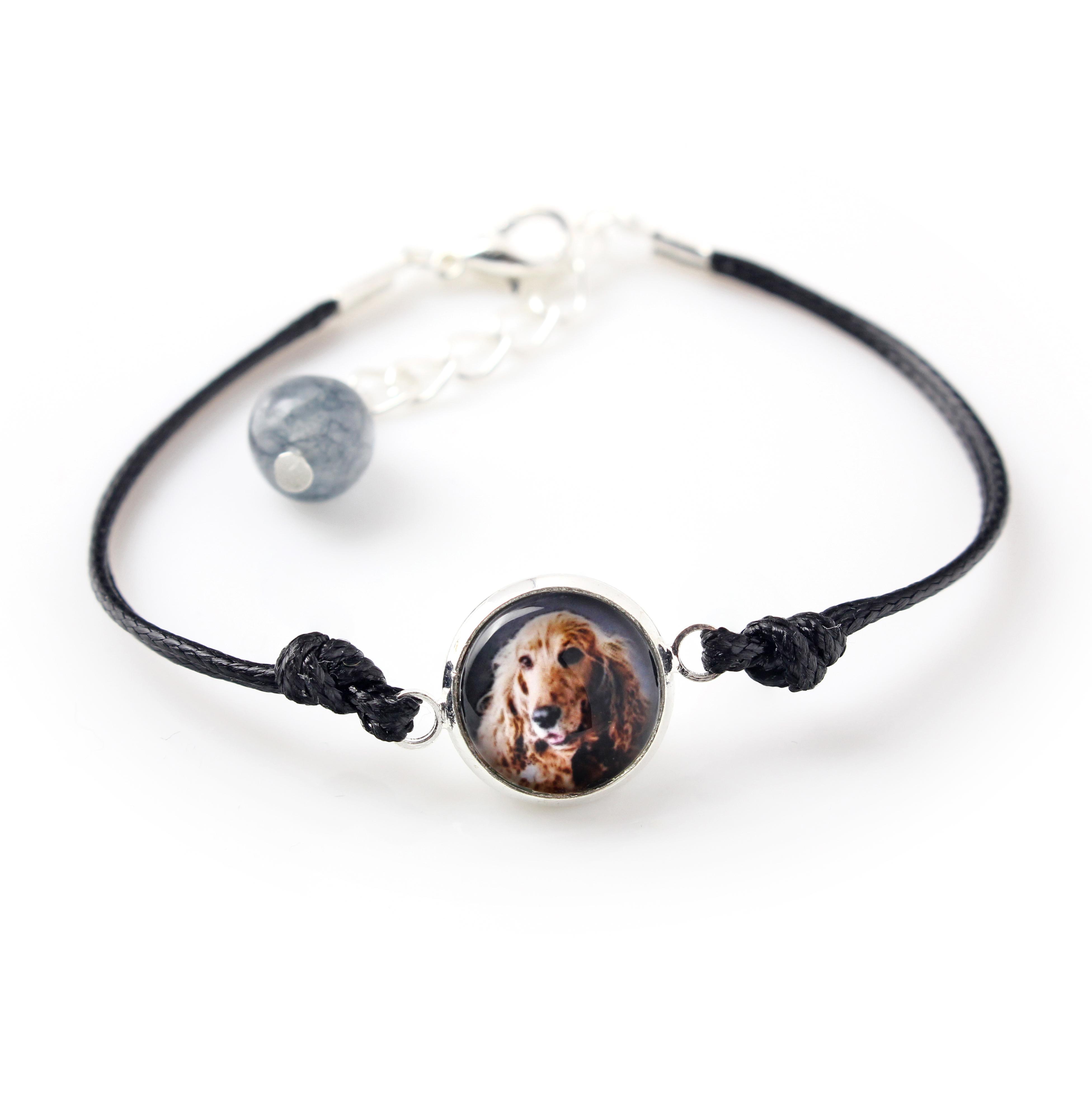 

English Cocker Spaniel - bracelet with your photo handmade, unique jewelry from the Art-Dog brand срібний