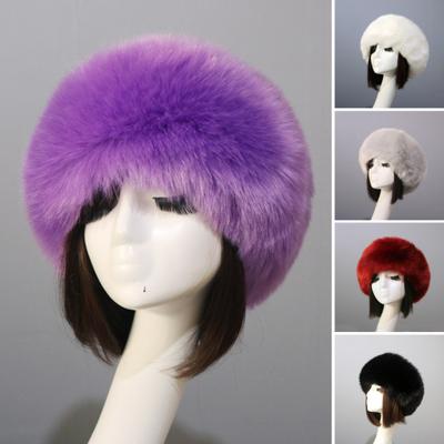 Women Faux Fur Headband Autumn Winter Plush Brimless No Top Soft Fluffy Hat Insulated Winter Accessory