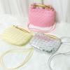 Cowhide Woven Bag Soft Leather Metal Bing Handbag Fashionable Personality Oblique Span Genuine Leather Women's Bag