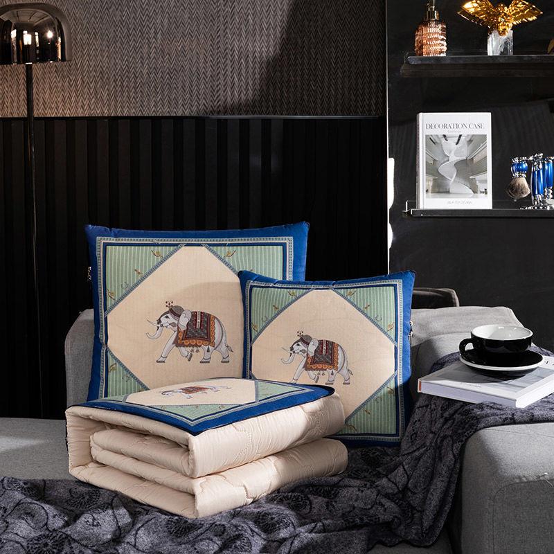 Chinese Style Pillow Quilt Dual-use Car Office Blanket High Quality Cotton Portable Foldable Quilt