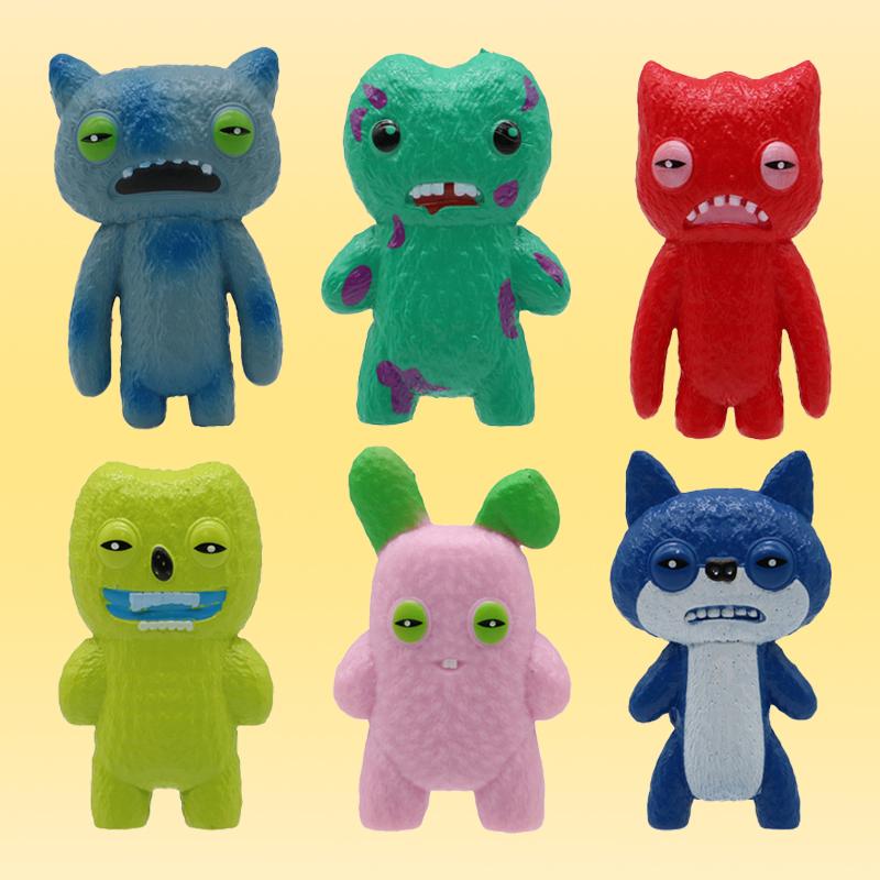 6PCS Anime Action Figures Fuggler Monster Cartoon Cute Toys Figurines Children Classic Toy Desk Ornament Home Decor Accessories