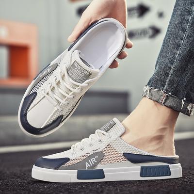 Herenschoenen voor buitenlandse handel zijn ademend in de zomer, sport- en vrijetijdsboardschoenen in de zomer, mesh lazy, één pedaal zonder hiel en half-slipper tide
