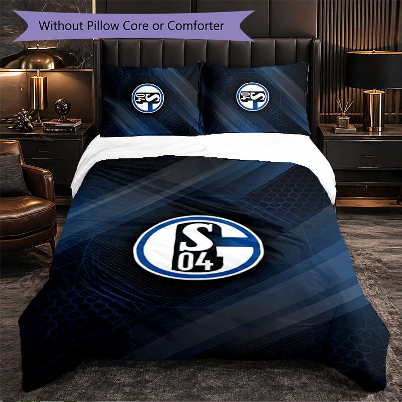 Biancheria da letto a tema Schalke 04 Set 3 Pezzi Copripiumino Biancheria da letto Decorativa per Camera da Teen Decorazione per la Casa