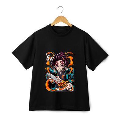 Tanjiro Flame Sword Graphic T-Shirt - Demon Slayer Anime Streetwear Tee Unisex T-Shirt