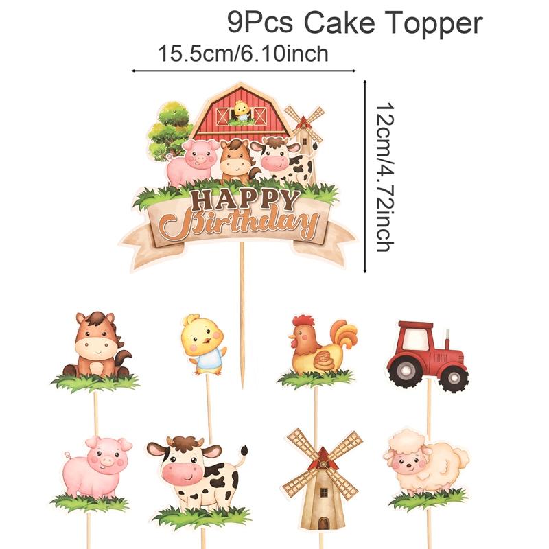 Jungle Animal Happy Birthday Cake Toppers Birthday Cake Decorations for Animal Theme Jungle Birthday Baby Shower Party Supplies