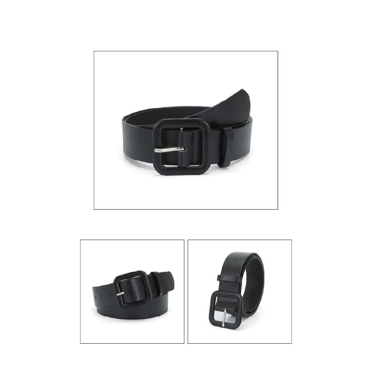 Trendy Square Clasp Belt for Women Durable PU Leather Strap Adjustable Fit Casual Formal Wear