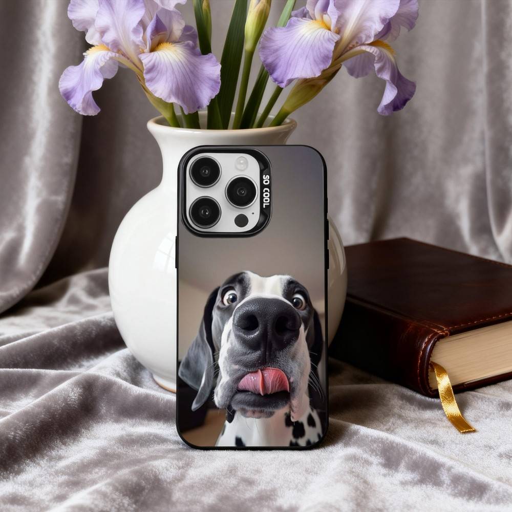 F-Funny A-Animal D-Dog-G Phone Case For iPhone17,16,15,14,13,12,11 Plus,Pro Max Black Candy Silver Phone Case