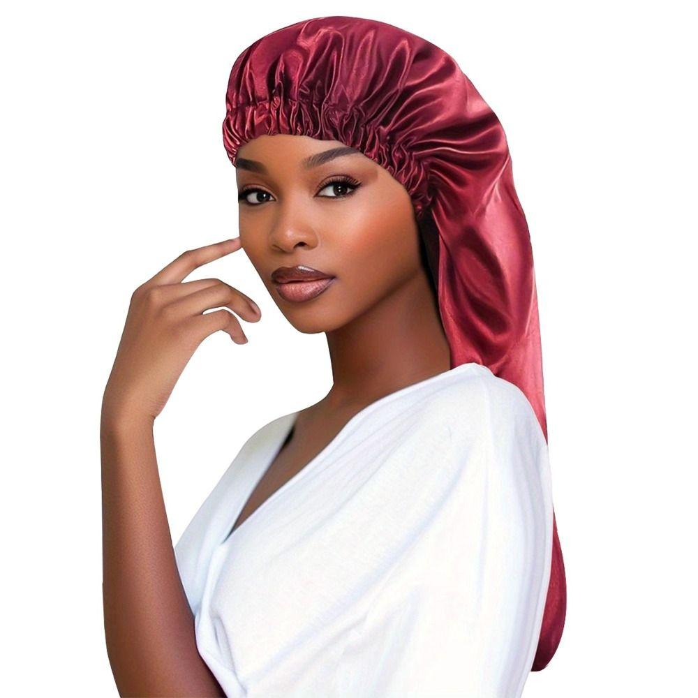 Polyester Sleep Cap Long Length Sleep Bonnet Breathable Cap Hair Cap  Household Use