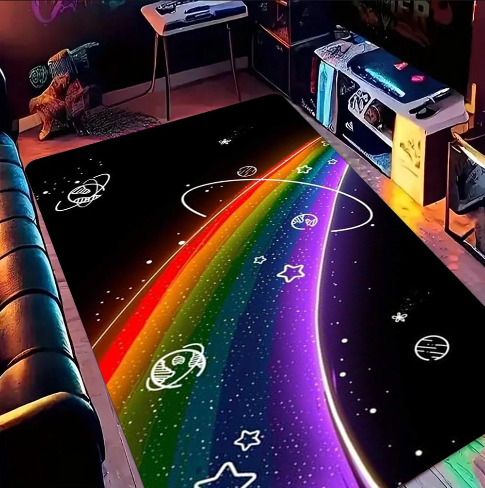 

Cosmic Star Rainbow Fantasy Kids Carpet NonSlip Nursery Floor Mat Playroom Educational Area Rug for Children Teen Room Decor Rug 40x60cm