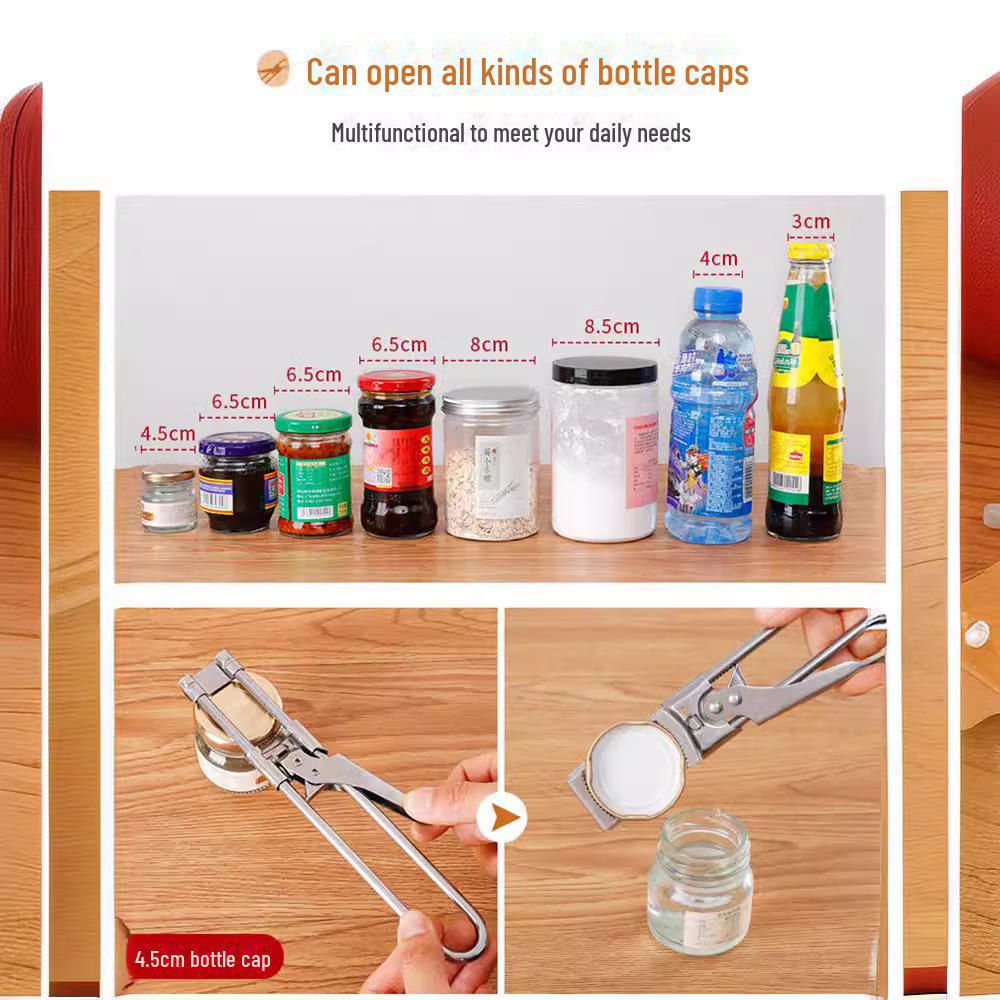 Stainless Steel Multifunction Non-Slip Adjustable Can Opener Kitchen Gadget