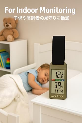 Tragbares Thermo-Hygrometer und Hitzschlag-Index-Messgerät für Wandern, Camping und den Außenbereich [-20°C bis 90°C] Digitaler Digitaler Kompass mit Bedienungsanleitung