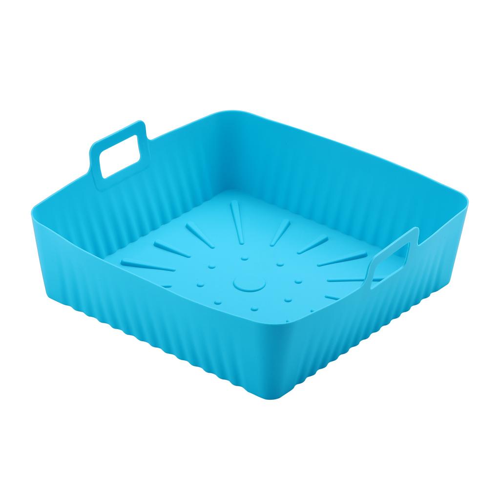 9Inch Large Silicone Air Fryer Basket Liners for Cosori/Ninja 6-8QT Pot 23cm Square Reusable Oil-Free Non-stick Oven Baking Tray