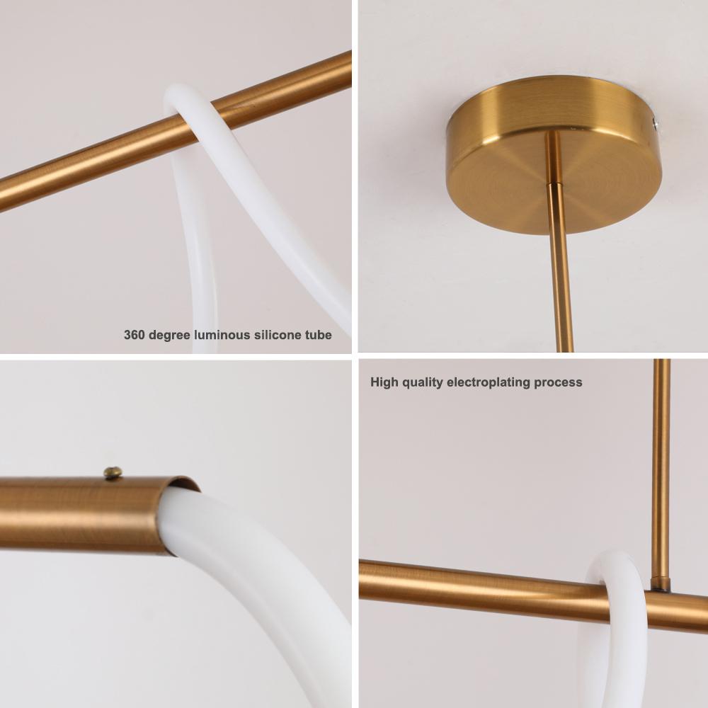 Candelabru de tavan LED modern de lux DIY, cu tub lung, flexibil, cu linie lungă, pentru insulă de bucătărie, agățat, lampă suspendată pentru restaurant și bar