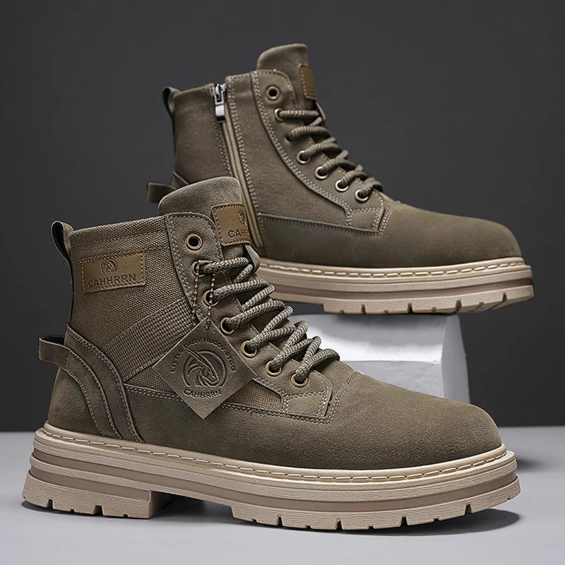 Motorcycle Boots Outdoor Ankle Boots Men's Sneakers Loafers Sports and Leisure Soft and Comfortable Wear-resistant Casual Shoes