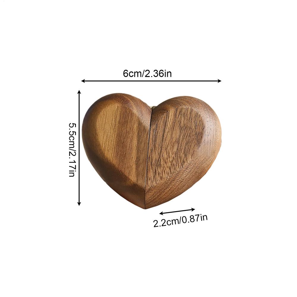 

Wood Ring Box Heart-Shaped Magnetic Jewelry Case Wooden Ring Case For Proposal Home Wedding Travel Party Gathering Festival
