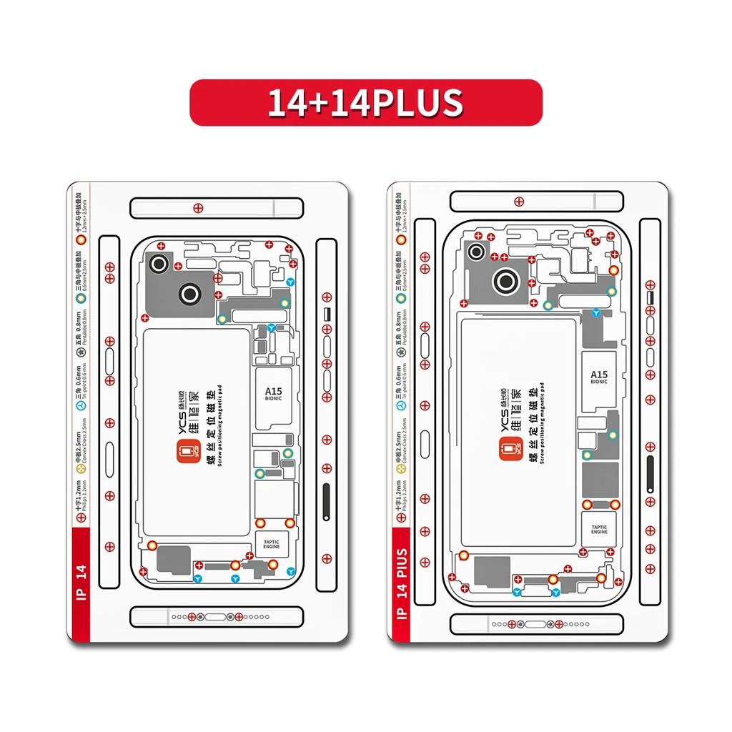 YCS Screw Storage Magnetic Pad For iPhone X XR XS 11 12 13 14 15 16 PRO MAX PLUS MINI Screw Memory Pad Storage Repair Tools