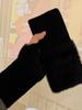 Mink Fleece Soft Winter Warmth Half Finger Gloves For Women'S Solid Color Plush Knitted Fingerless Gloves Wrist Mittens Writting
