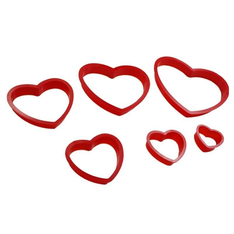 6 ks Srdce Cookie Sušenka Fondant Nářadí na vykrajování dortů Forma na výrobu cukru Sada řemesel