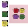 Elegant Colorful Tea Cup Brooch Chic Metal Pin With Artistic Geometric Shapes For Styling Versatile