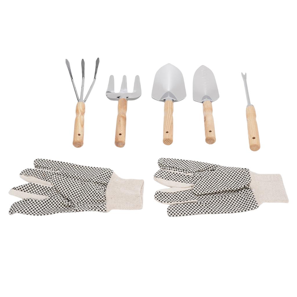 Garden Tool Set, Stainless Steel Shovel, Trowel,   Pull , Fork Rake with Gloves, Garden Tools for Garden, Patio, Farm
