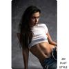 HD Metal Tin Sign Fit Brunette in White Crop Top  Ripped Jeans Retro Wall Decor for Man Cave  Casual Fitness Room
