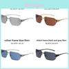 Cheetah Inspired Unisex Metal Eyewear With Blue Lenses For Sun Protection And Style