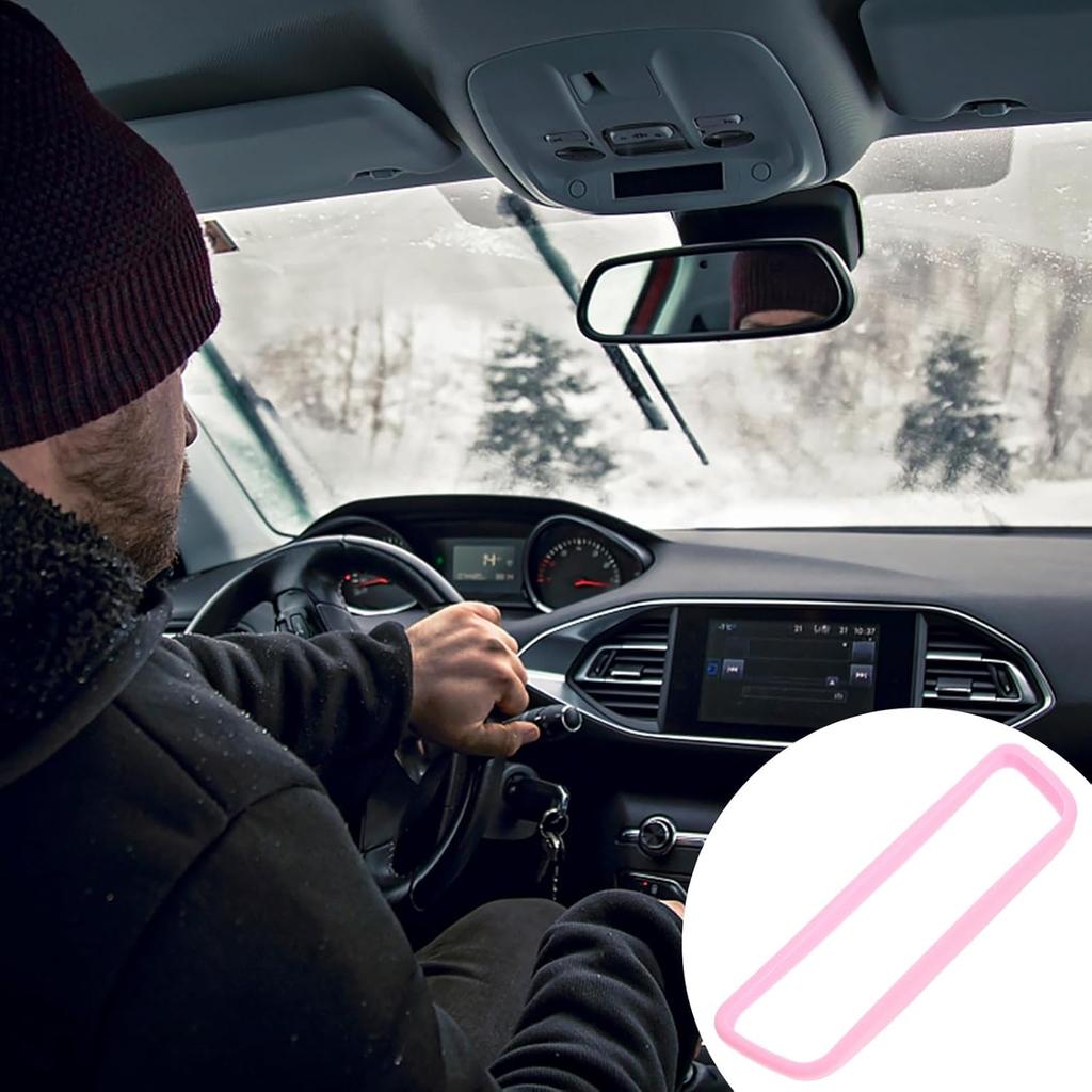 Rearview Mirror Protector Cover Silicone Frame Lightweight Car Rear View Mirror Guard Compatible with Tesla Y Interior 7.08X2.04X0.51 Inches