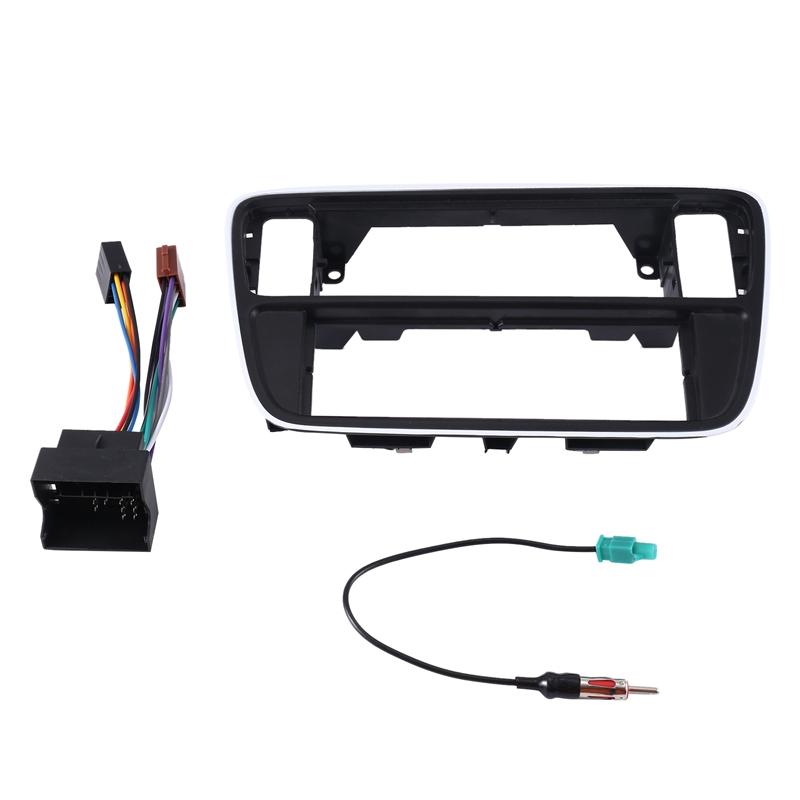 

NEW-Single Din Car Dash Kit Harness Antenna For Volkswagen Up Skoda Citigo Seat Mii 2012+ Frame Radio Panel Fascia Plate чорний