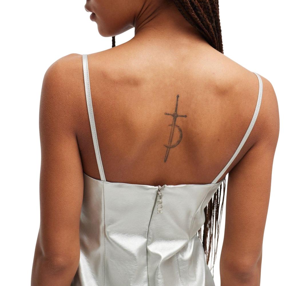 Hugo Damen/Damen Kateresa-1 Kunstleder Mini-Kleid