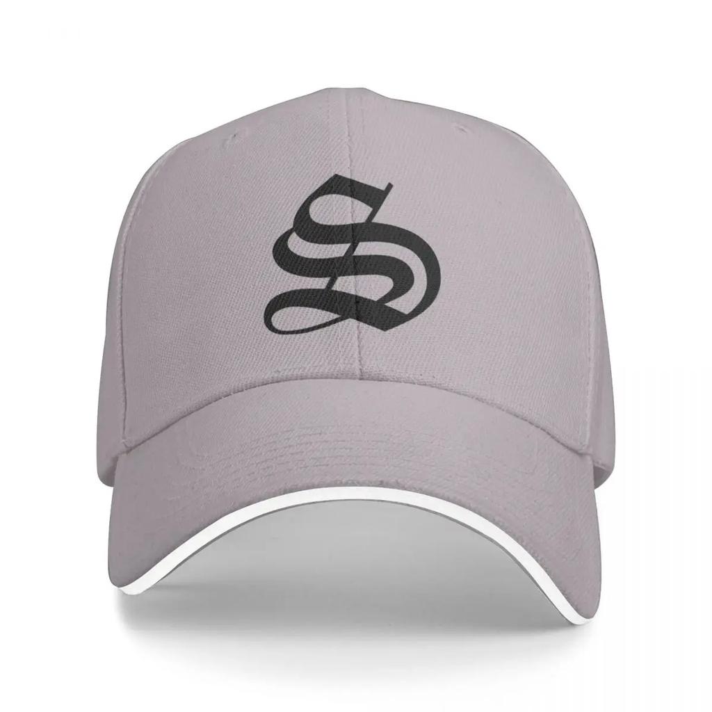 S  Old English Initial Black Letter  Baseball Cap Sun Hat Male  Thermal Visor Hat Beach Ladies Mens