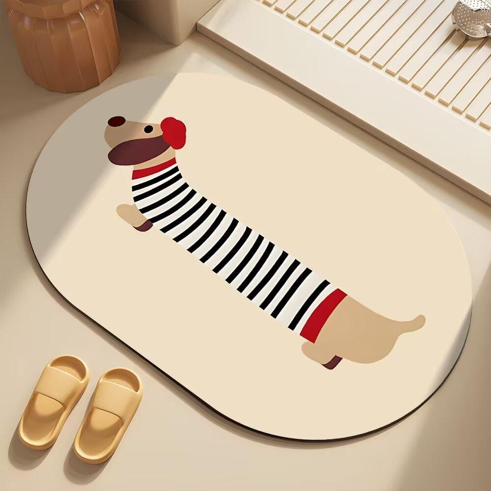 Dachshund Diatom Mud Floor Mat Toilet Toilet Non-Slip Foot Mat Bathroom Door Soft Absorbent Quick Drying Mat