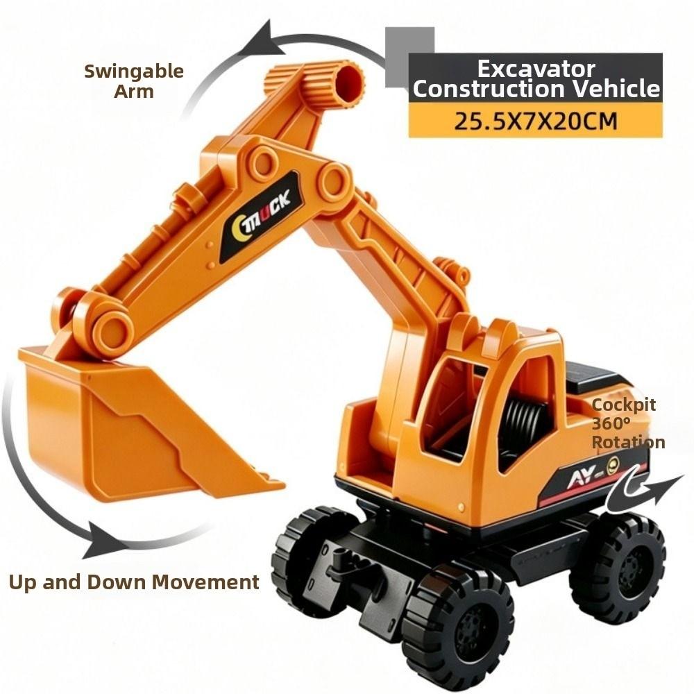 Plastic Tractor Excavator Bulldozer Drop Resistant Crane Truck Model Simulation Diecast for Boys