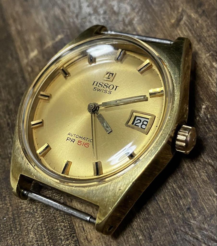 [USED] TISSOT PR516 Automatic Watch, Gold, 1970s, Vintage Watch