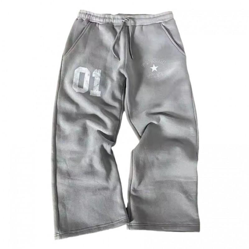 Womens Loose Fit Sweatpants Letter Print Elastic Waist Casual Streetwear Trousers