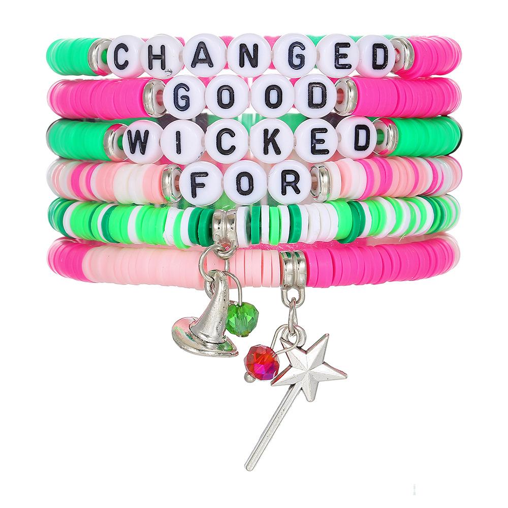 Valentine's Day Bracelet Love Soft Pottery Flower Letter Beaded Bracelet Bracelet Jewelry Set