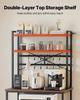 Kitchen Bakers Rack, 800 Mm Width Bakers Rack, Kitchen Stand with X-Shaped Support Bar, 12 S-Shaped Hooks, Double-Layer Top Shelf, Coffee Bar Stand