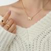 Light Luxury Fashion All-match Butterfly Zircon Necklace Pendant Titanium Steel 18K Gold Plated Fashion Clavicle Necklace Women
