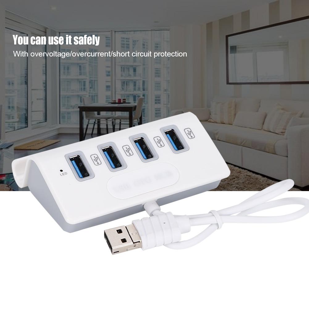 4 Port USB Hub Multiple Interfaces OTG Hub Adapter For Phone Tablet Desktop