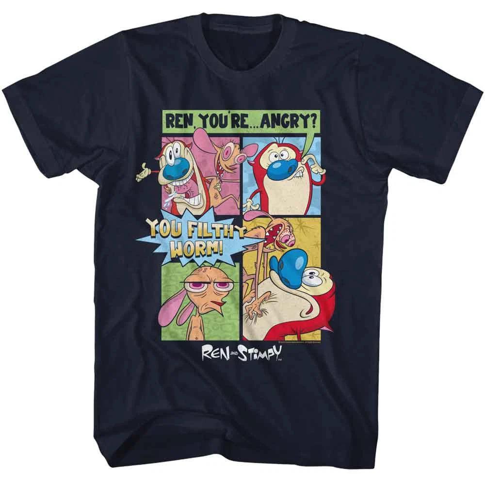 Ren And Stimpy Comic Navy TV Shirt 100