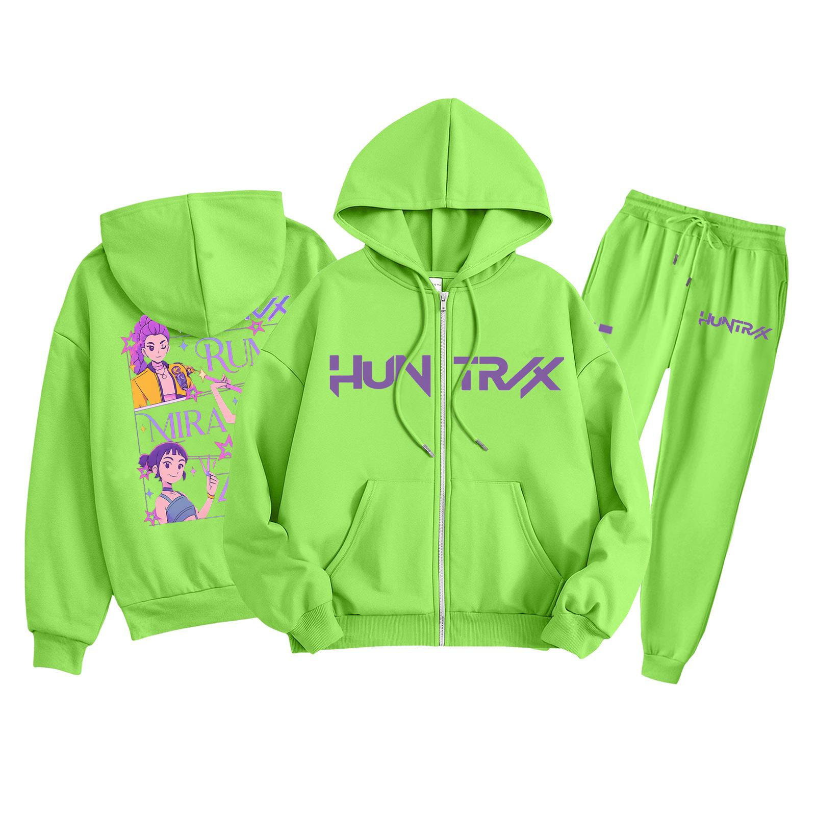 

Children s Fashion Long Sleeve Zipper Hooded Sweatshirt Sweatpants Solid Color Pocket Sweatshirt Set 100