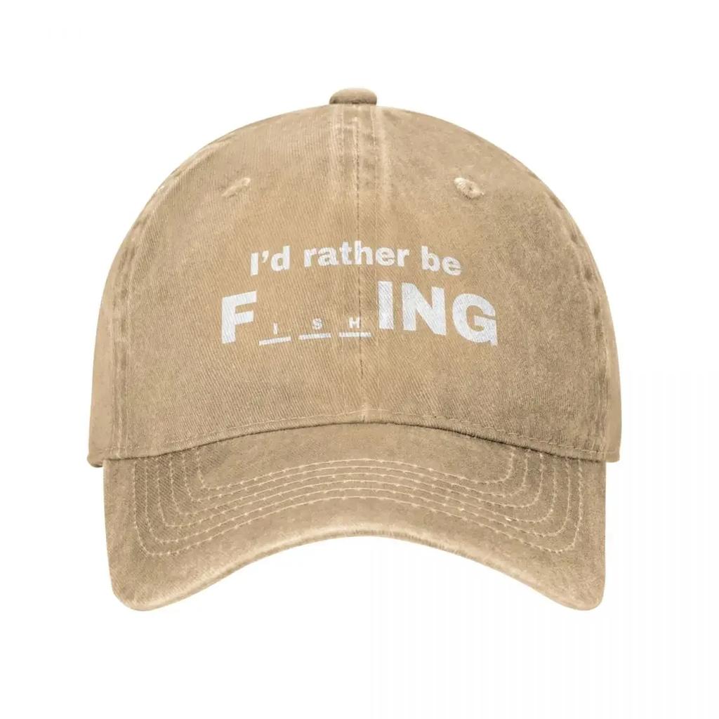 Funny Fishing Theme Outfits Unisex Baseball Caps Fish Fisherman Gift Distressed Washed Hats Cap Vintage Outdoor Fishing Cap