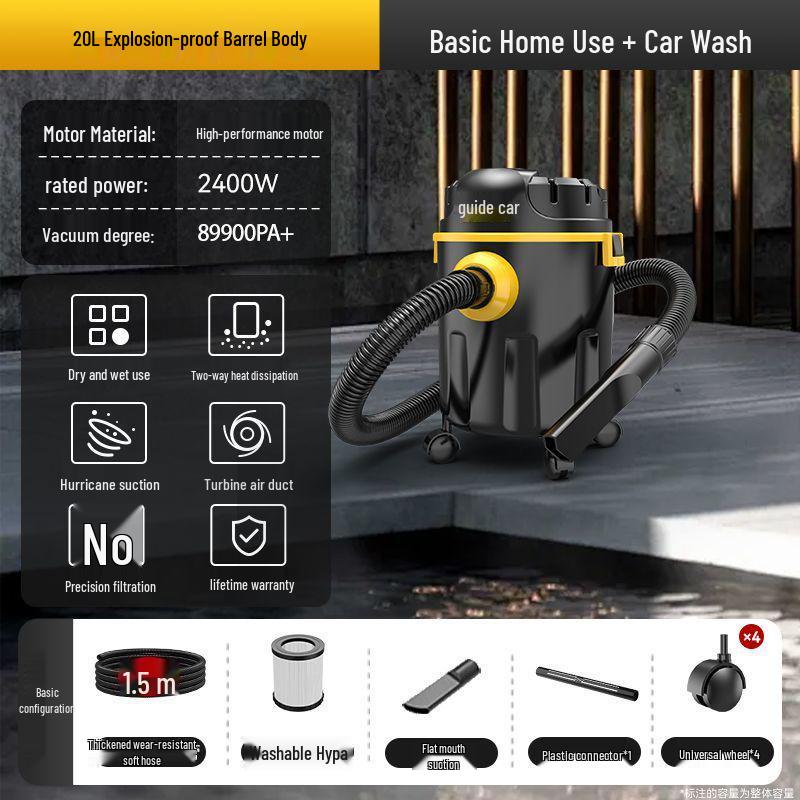 High-Power Household Wet & Dry Vacuum Cleaner for Car and Industrial Use